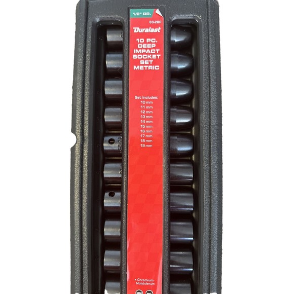 Duralast - 1/2in Drive SAE Deep Socket Set 9 Piece New - Picture 2 of 4